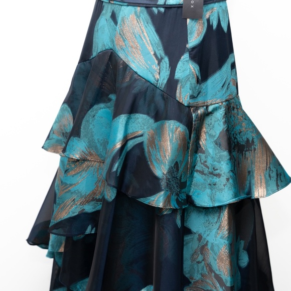 Aidan Mattox -  One-shoulder Jacquard Tiered Ballgown. - Picture 13 of 16